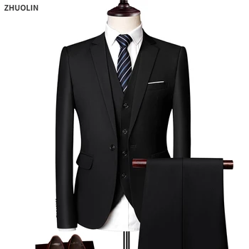 Öltönyök Esküvő férfiaknak Blézer szett Elegáns 3 részes üzleti luxus formális mellénynadrág Teljes kabátok 2023 kabátok Ingyenes szállítás