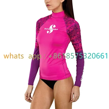 Nők Surf Rash Guard Hosszú ujjú UV napvédelem Basic Skins Surfing Suit Búvárkodás Úszás szűk póló Rashguard Edzőtermi ruha