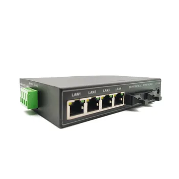 4 Portok 10/1000Mbps nagy hatótávolságú gigabites POE hálózat Ethernet Extender kompatibilis média konverter 4 portos PoE