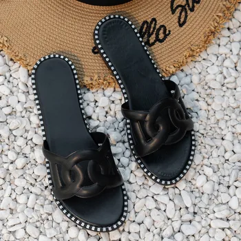 Eladó női cipők 2023 Új nyári női szandál Bohém lapos alkalmi cipő Kültéri kényelmes tengerparti női szandál Mujer