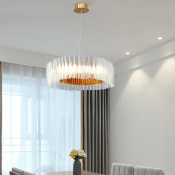 Olaszország tervező akril mennyezeti csillár művészethez Étterem Hotel Étkezés Nappali konyha LED dekoráció Függő lámpa gyűrű fény