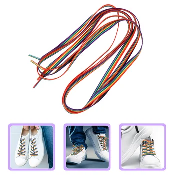 1 pár lapos színes cipőfűző lapos edzőcipőfűző csere fűzők szivárványos cipőfűző felnőtteknek vagy gyerekeknek cipőfűző