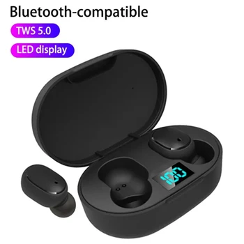 TWS fejhallgató E6S vezeték nélküli Bluetooth fülhallgató digitális kijelző fülhallgató nagy kapacitású mikrofon töltőtok fejhallgatóval