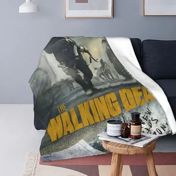 Rick Grimes Erőszak Flanel takarók A Walking Dead horrorfilm kreatív takaró otthoni 125*100cm