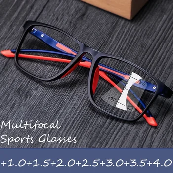 Új Unisex multifokális olvasószemüveg férfi női anti-kék Near Far Presbyopia átlátszó retro HD lencse progresszív szemüveg