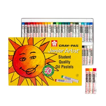 1 készlet Sakura CRAY-PAS olaj pasztell nem mérgező biztonságos viaszkréta rajz diákoknak Gyerek ajándék sárga doboz Művészeti kellékek