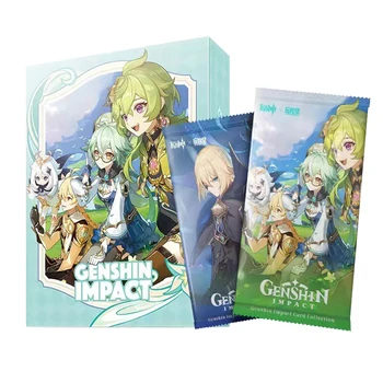Genshin Impact kártyák Booster Box Anime játékgyűjtemény Ritka SSR periféria kártya Környező asztali játékok családnak Gyermekek ajándéka