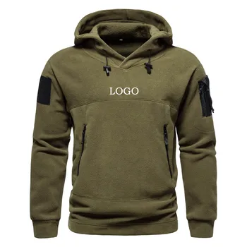 Custom LOGO kapucnis kültéri taktikai hegymászó pulóver shake polár meleg férfi pulóver