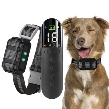 Két kutya sípoló vibrációs sokk Háziállatok kiegészítők Elektronikus nyakörv LCD világítási módok Kisállat kutya képzés 1200m széles tartományú távirányító