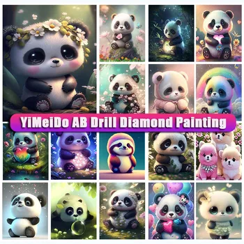 YiMeido cipzáras táska AB gyémánt festmény állat panda kép strassz hímzés 5d gyémánt mozaik rajzfilm keresztöltés akció
