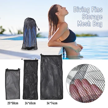 1Pcs úszóuszonyok hálós tároló táska búvármaszk úszó strand csomag zseb flipper tároló nylon hálós táska hordozható