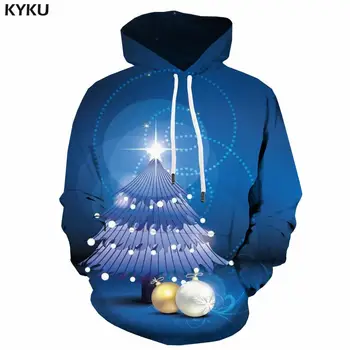 3d kapucnis pulóverek Karácsonyi pulóverek férfiak karácsonyfa kapucnis pulóver anime kék kapucnis pulóver alkalmi újévi kapucnis pulóver nyomtatás galaktika 3d nyomtatott