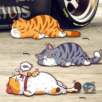Kreatív rajzfilm szórakoztató macskaautó matricák Kisállat macska autó matricák Személyre szabott fényvisszaverő elektromos jármű motorkerékpár karosszéria matricák.