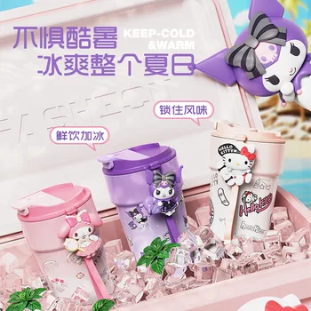 380Ml Sanrio Kawaii Hello Kitty Kuromi My Melody 316 termosz üveg rajzfilm játék kávéscsésze aranyos közvetlen ivó kávéscsésze ajándék