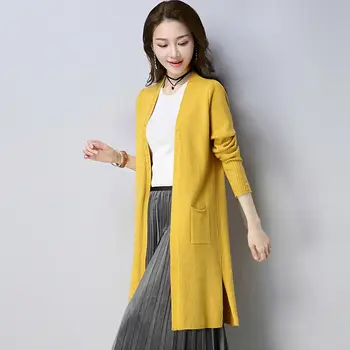 Egyszínű hosszú ujjú kardigánok Laza kabát ruházat Kötöttáru Koreai divat téli pulóverek nőknek 2023 pulóver D62