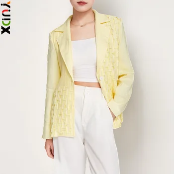 YUDX Miyake laza alkalmi öltöny felsők Női ősz 2023 Pliszírozott kialakítás Kiváló minőségű divatblézer női modellek 2023 Új