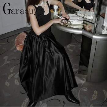 Garaouy 2024 tavaszi női fekete patchwork karcsú rakott A-vonalú ruha női elegáns partimellényes ruhák nyaralás Vestidos Mujer