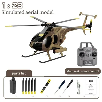 Értékesítés előtti Rc korszak Új 1:28 C189 Bird Rc helikopter Tusk Md500 kettős kefe nélküli szimulációs modell 6 tengelyes giroszkóp szimulációs modell játékok