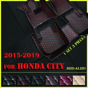 Autó padlószőnyegek a Honda city számára 2015 2016 2017 2018 2019 Egyedi automatikus lábpárnák autó szőnyegfedél