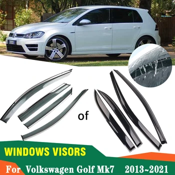 4X autós terelők Volkswagen Golf 7 Mk7 tartozékokhoz 2013 ~ 2021 autó oldalsó ablakok esővédő napellenző burkolat tartozékok